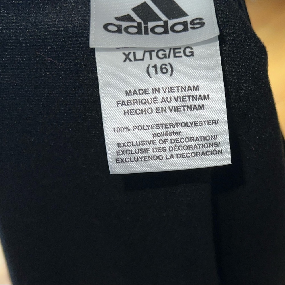 Adidas zip up hoodie size xl(16) black/pink track jacket - Picture 3 of 3